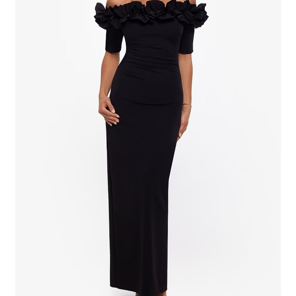 Black formal off the shoulder gown